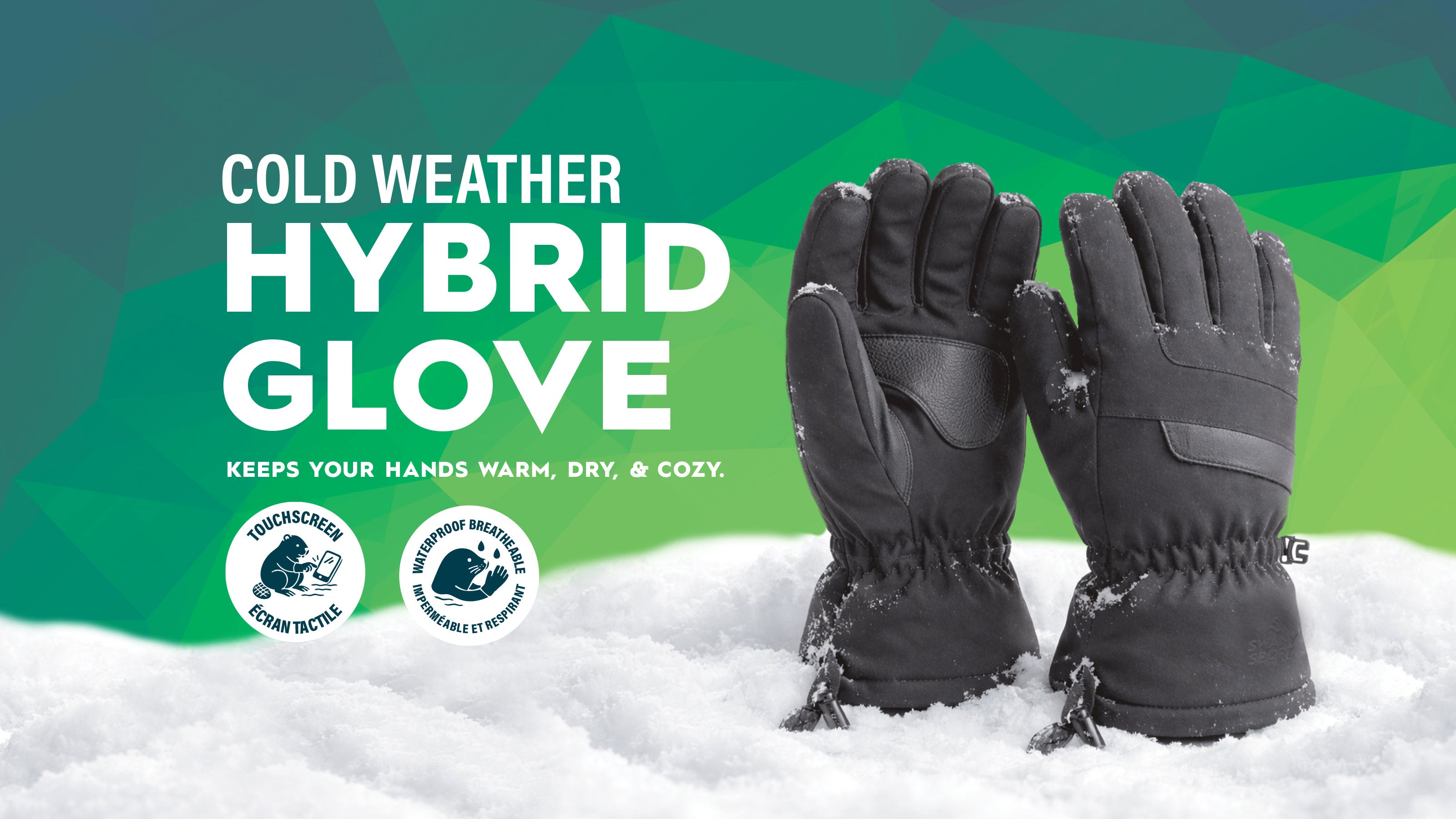 Swany Sport Cold Weather Hybrid Glove - keeps your hands warm, dry and cozy